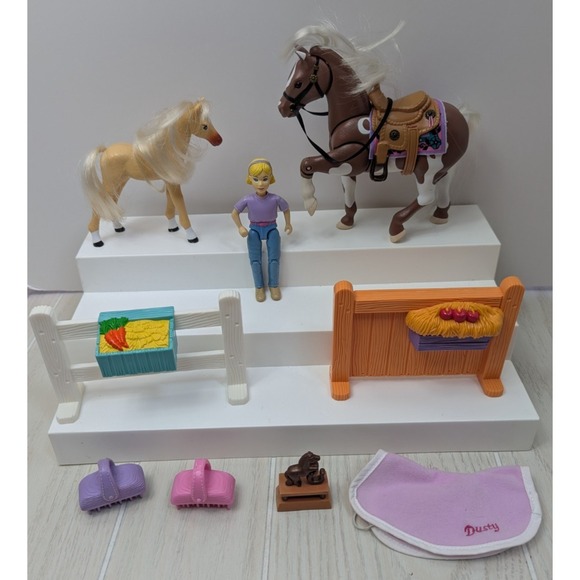 Fisher-Price Other - Fisher Price Loving Family Dollhouse Western Horse Dusty Girl Doll accessory lot